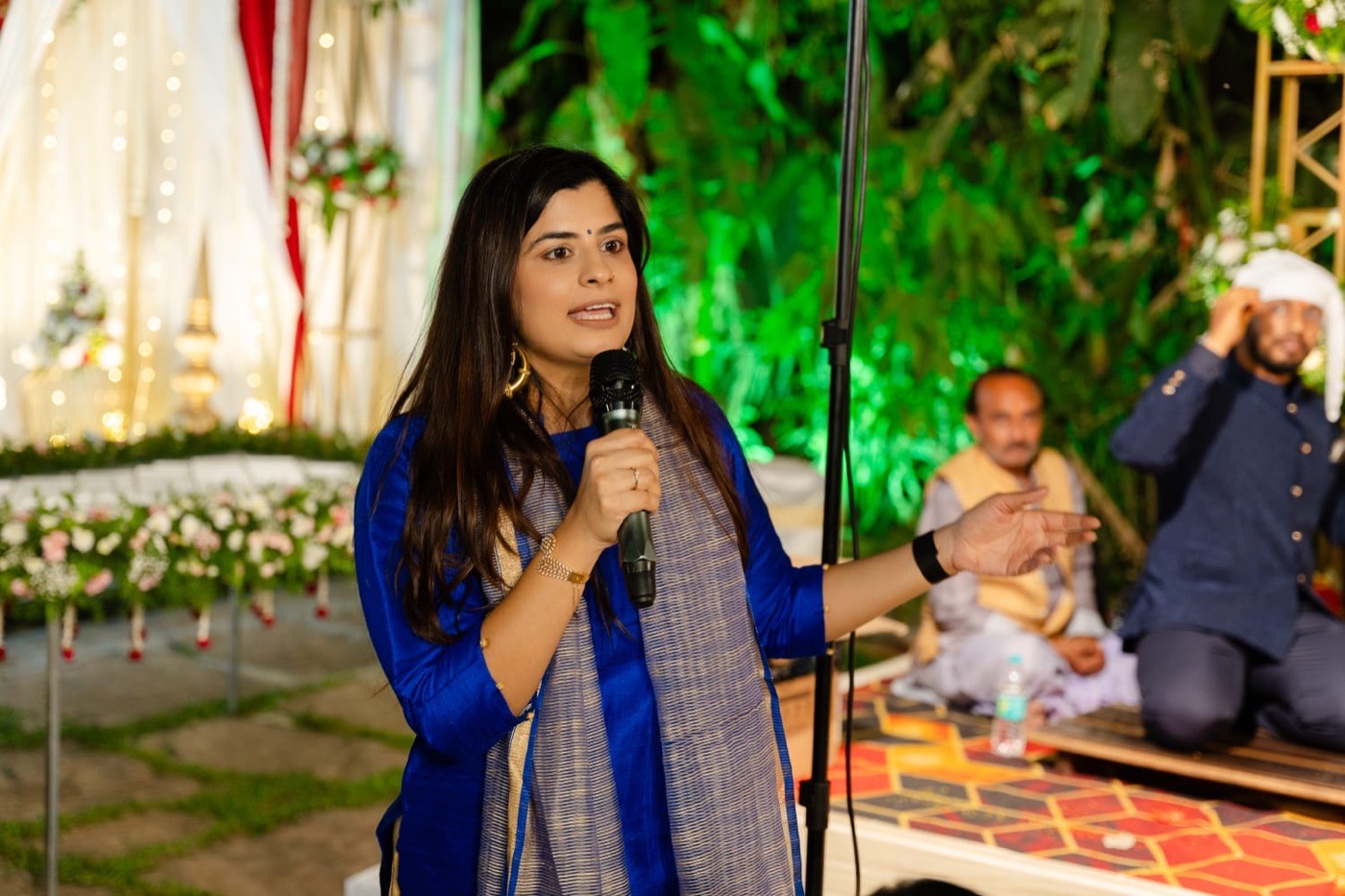 Mehak hosting an event